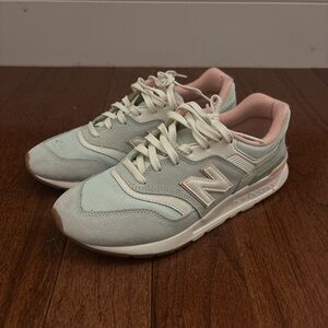 New Balance Women's Sneakers - Light Blue and Pink Accents